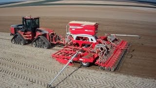 CASE IH QUADTRAC 9380 amp POTTINGER TERRASEM C9  seeding wheat  semis de blé [upl. by Rahs]