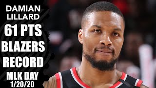 Damian Lillard erupts for 61 points to set MLK Day Blazers record  201920 NBA Highlights [upl. by Colton]