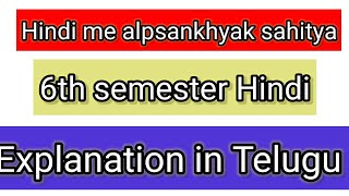 6th semester Hindi Hindi me alpsankhyak sahitDegree HindiExplanation in Telugu [upl. by Bouchier501]