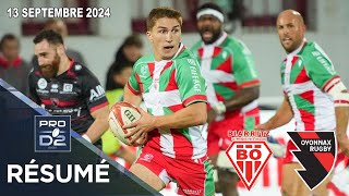 PRO D2  Résumé partie complète Biarritz Olympique PB  Oyonnax Rugby  J3  Saison 20242025 [upl. by Kotta105]