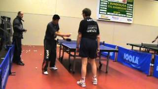 Tischtennis Training mit Wang Grenzau 200909 6 [upl. by Aseel695]