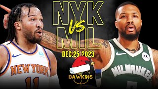 Milwaukee Bucks vs New York Knicks Full Game Highlights  NBA Christmas 2023  FreeDawkins [upl. by Dionis]