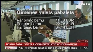 Bērnu pabalstiem aicina pieteikties elektroniski [upl. by Ayekan548]