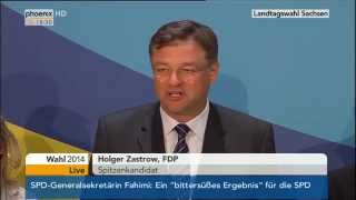 Landtagswahl Sachsen Statement des FDPSpitzenkandidaten Holger Zastrow am 31082014 [upl. by Hutner933]