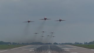 Red Arrows departure and arrival at RAF Brize Norton 310524 [upl. by Alyekahs828]