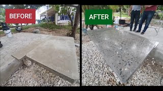 Step by step DIY tutorial on how to polish concrete using a hand held grinderPolished Concrete Cebu [upl. by Biancha]