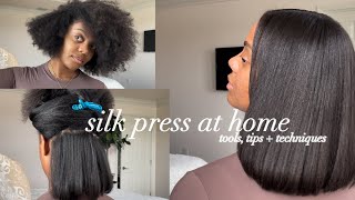 DIY silk press on type 4 hair  detailed tutorial with tips tools  techniques [upl. by Daveda991]