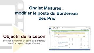 Tutoriel Vidéo de PriMus  Onglet Mesures  modifier le poste du Bordereau des Prix  ACCA software [upl. by Seroka]