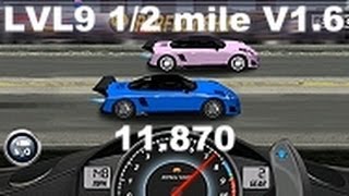 Drag Racing level 9 Porsche 9ff GT9R 12 mile tune V16 [upl. by Ioyal]