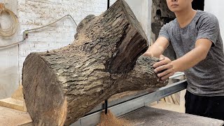 See How A Young Craftsman Reuses Worthless Tree Trunks To Design A New And Unique Coffee Table [upl. by Enom]