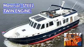 €545K STEEL Twin Engine TRAWLER Yacht For Sale Rugged Liveaboard Explorer Yacht [upl. by Erickson]