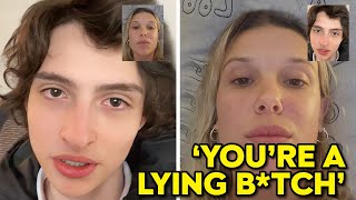 Finn Wolfhard REACTS To Millies Comments About The Kiss [upl. by Hsetim]