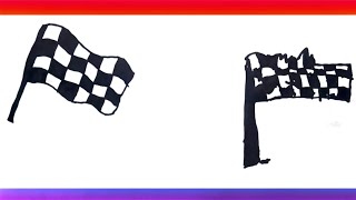 How to Draw and Colour a Checkered Flag  Drawing Step by Step  Drawing for Kids [upl. by Jacoba]