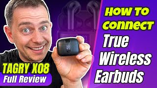 How to connect true wireless earbuds TAGRY X08  Review 2023 [upl. by Yrelbmik]