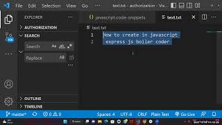 How to create javascript boiler code or boilerplate on vs code coding express masaischool [upl. by Eisen702]