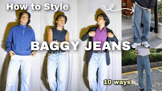 How to Style BAGGY JEANS in Different ways  1 Jeans 10 ways to style  simpleaestheticformal [upl. by Enasus955]