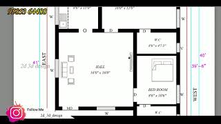 1000sft North Facing Building house plan per vastu [upl. by Ulphi]