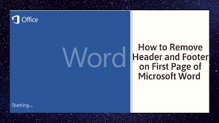 How to Remove Header and Footer on First Page of Microsoft Word [upl. by Siuqaj685]