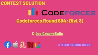 D Ice Cream Balls  Codeforces Round 894 Div 3  Hindi [upl. by Nyladnar]