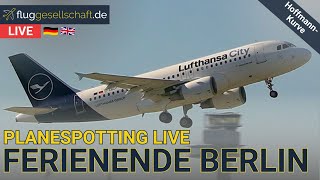 Planespotting LIVE 🐻 Berlin BER Airport Germany  Hoffmannkurven satt [upl. by Oirtemed]