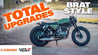 KEEWAY CAFERACER 152  BRAT STYLE  CAFE RACER  UPGRADES AND CUSTOMIZATION [upl. by Lletnom]