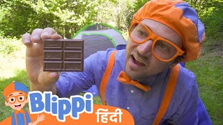 Blippi ke saath camping trip  outdoors explore karen  Blippi हिंदी  बच्चों के लिए शैक्षिक वीडियो [upl. by Lluj]