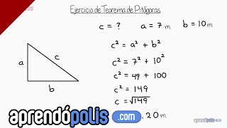 Ejercicio 1 de Teorema de Pitágoras [upl. by Rooker359]