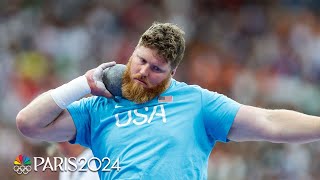 Team USAs Ryan Crouser clinches UNPRECEDENTED third shot put gold medal  Paris Olympics [upl. by Neyr]