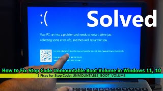 How to Fix Stop Code Unmountable Boot Volume in Windows 11 10 [upl. by Arela]