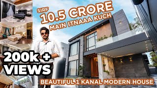 Only 10 Crore 50 Lac 1 Kanal Modern House in DHA with amazing interior Design  Kamaaal ki Lobby [upl. by Anilram]