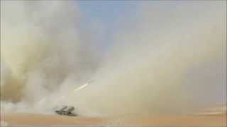 Jobaria MCL Multiple Cradle 122mm rocket launcher system live firing idex 2013 United Arab Emirates [upl. by Oringas]