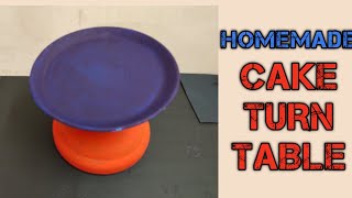 How to make a easy cake decorating Turntable standHomemade turntableIcing standRotating stand [upl. by Maltz]