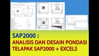 SAP2000  ANALISIS DAN DESAIN PONDASI TELAPAK  EXCEL [upl. by Soirtemed]