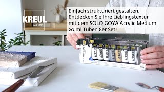 Einfach strukturiert gestalten SOLO GOYA Acrylic Medium 20 ml Tuben 8er Set [upl. by Nodnnarb]