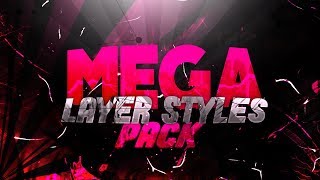 FREE GFX 100 Subscriber MEGA Layer Styles Pack download  how to edit [upl. by Nairred]