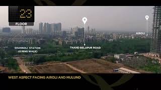 AURUM Q PARC GHANSOLI NAVI MUMBAI PANORAMIC VIEW [upl. by Cissie90]