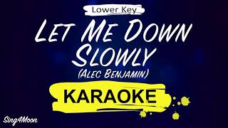 Alec Benjamin  Let me Down Slowly Karaoke Piano Lower Key4 [upl. by Nnyliak]