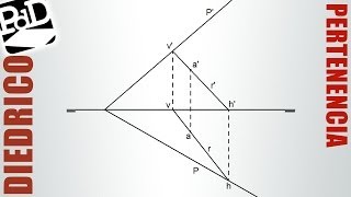 Pertenencia en Sistema Diédrico punto recta y plano [upl. by Eveineg]