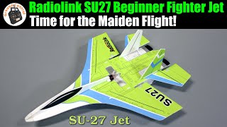 Maiden Flight Radiolink SU27 Beginner Fighter Jet Brushless Sub250g with Gyro PNFRTF [upl. by Eimmis273]