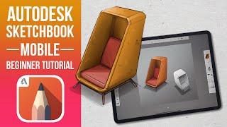 Autodesk Sketchbook Mobile Beginner Tutorial [upl. by Yelrac]