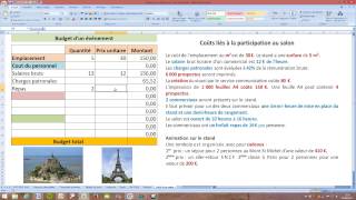 Budget dun événement  Exercice commenté [upl. by Aletse]