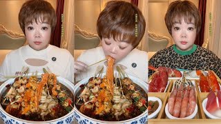 Seafood 16 Eat big Shrimp 🍤🦐🍤🦐mukbang chicken seafood eating dinner [upl. by Aliemaj]