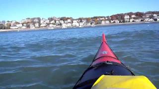 Sea Kayak hit by big wave at Kings Beach in Lynn MA [upl. by Oned]