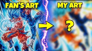 Drawing Goku amp Vegeta SSj Blue EPIC Kamehameha amp Galick Gun [upl. by Deibel]