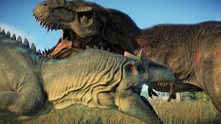 FEATHERED T REX VS ALLOSAURUS  Jurassic World Evolution 2 [upl. by Xilef388]