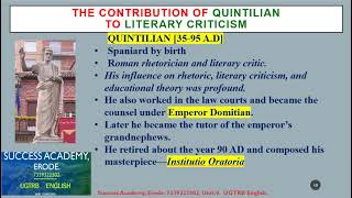 Quintilian english ugtrb trb literature pgtrb criticism [upl. by Enautna]