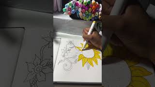 Draw With Me Sunflowers Ohuhu Brush Markers and Sketchbook [upl. by Neale]