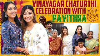 Vinayagar Chaturthi Celebration with Pavithra 💜🎉🐘  Eeramana Rojave 🌹  Sunita Xpress [upl. by Yvi]