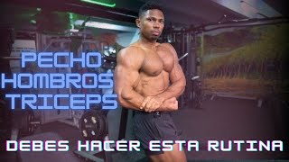 Rutina Completa para Pecho Hombros y Tríceps  Entrenamiento Intenso💪🔥 [upl. by Lananna]