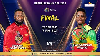 LIVE  Final  Trinbago Knight Riders vs Guyana Amazon Warriors  CPL 2023 [upl. by Chappelka]